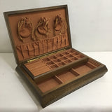 Vintage MCM Jay Import Co. Rosewood & Velvet Jewelry Box