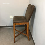 5pc Modern Thomasville Brown Suede & Oak Pub Set