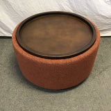 Contemporary Zihanhome Orange Upholstered Storage Ottoman