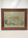 Framed Original Air Dragon Woodblock Print on Mulberry Paper