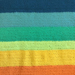 Handmade Rainbow Stripe Crochet Throw Blanket