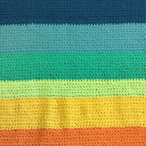 Handmade Rainbow Stripe Crochet Throw Blanket