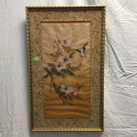 Vintage Framed Original Floral & Bird Batik