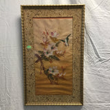 Vintage Framed Original Floral & Bird Batik