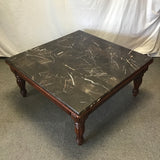 Modern Ashley Furniture Black Faux-Marble Square Coffee Table