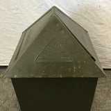 Vintage 1950's MC "Self Closing Solar Receptacle" Green Metal Waste Can