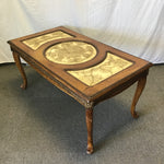 Modern Off-White Resin & Solid Wood Coffee Table