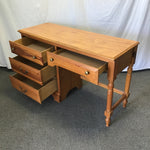 Vintage Solid Pine 4-Drawer Lefthanded Desk