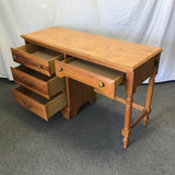 Vintage Solid Pine 4-Drawer Lefthanded Desk