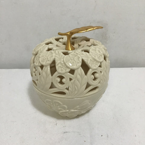 Vintage Lenox Cream Porcelain Apple Potpourri Box