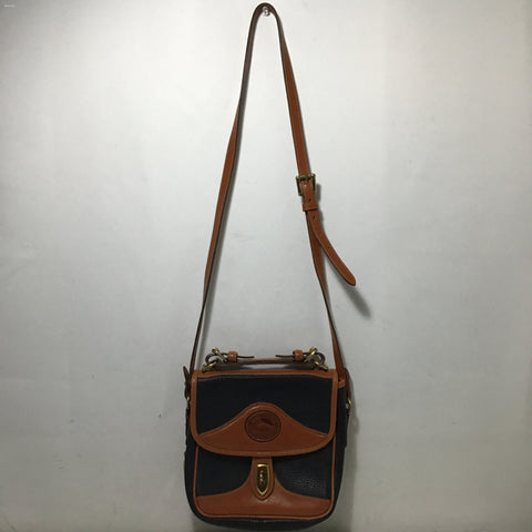 Vintage Dooney & Bourke Two-Tone Blue & Brown Leather Convertible Bag
