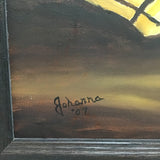 Framed Signed 2007 Dog Painting