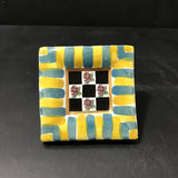 Single Retired Mackenzie-Childs "Torquay" Square Ceramic Drawer Pull