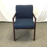 La-Z-Boy MCM Wood & Blue Upholstered Office Chair