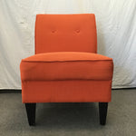 Modern Orange Upholstered Slipper Accent Chair