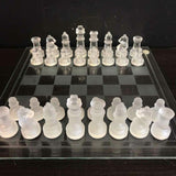 33pc Frosted Glass Chess Set