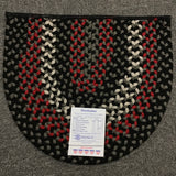 Single Half-Oval Multi-Color Braided Area Rug