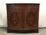 Vintage Birdseye Maple & Walnut Veneers Bow-Front Buffet