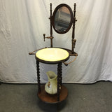 3pc Antique Victorian Solid Black Walnut Spindle Washstand