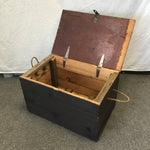 Vintage Dark-Stained Solid Pine Storage Crate