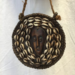 Vintage Wood, Shell, & Fiber Wall Hanging Mask