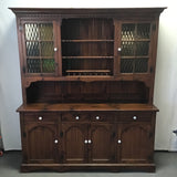 2pc Vintage Craftsman Solid Pine Buffet & Hutch