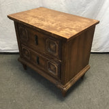 Vintage Oak Veneer 2-Drawer Night Stand