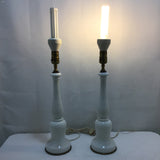 Pair of Vintage White Glass Table Lamps