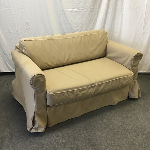 IKEA Tan Covered Trundle-Sleeper Loveseat