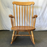 Vintage Solid Oak Arrow-Back Rocking Chair