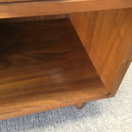 Pair of Contemporary MCM Crate & Barrel "Tate" Walnut Night Stands