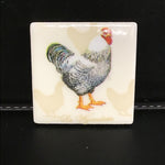 Susan Sitaraman Single Chicken Decoupage On White Tile Magnet