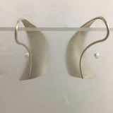 Vintage Modernist Gerhard Herbst Sterling Triangle Ribbon Earrings