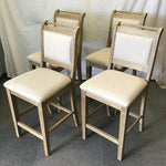 Set of 4 Contemporary Linin "Emmy" Upholstered Counter Stools