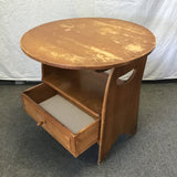 Vintage Round Solid Maple Tilt-Top Pub Table