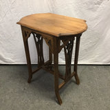 Vintage Carved Mahogany 2-Tier Accent Table