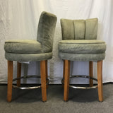 Set of 4 Modern Designmaster Green Returning Swivel Counter Stools