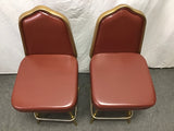 Pair of MCM Gasser Chair Co. Red Counter Height Casino Swivel Bar Stools