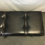 Modern Button-Tufted Black Vinyl Storage Bench