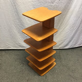 Modern Danish Modern Cherry Veneer 6-Tier Magazine Shelf