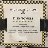 New In Package! Pair of Mackenzie-Childs "Mrs Powers" Dish Towels