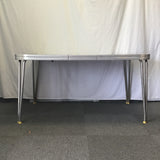 Vintage MCM Grey Formica & Metal Expanding Dining Table