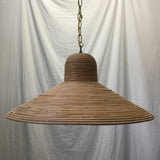 Vintage MCM Rattan Hanging Swag Lamp