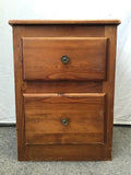 Single Vintage Solid Pine 2-Drawer Night Stand