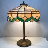 MCM Lamb Bros. Slag Shade & Tulip Barrel Table Lamp