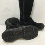 Merrell Black Faux-Suede Lace-Back Tall Boot