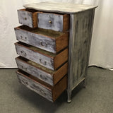 Vintage White-Washed 6-Drawer Chest of Drawers