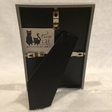 Twin Cat Framed 4x6 Blue, Green, & Gray Art Print, Multi Circles