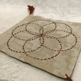 Twin Cat Orange & Cream Embroidered Sashiko Seed of Life Mat