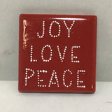 Susan Sitaraman Single Colored Tile Magnet w/ Hand Painted Holiday Design